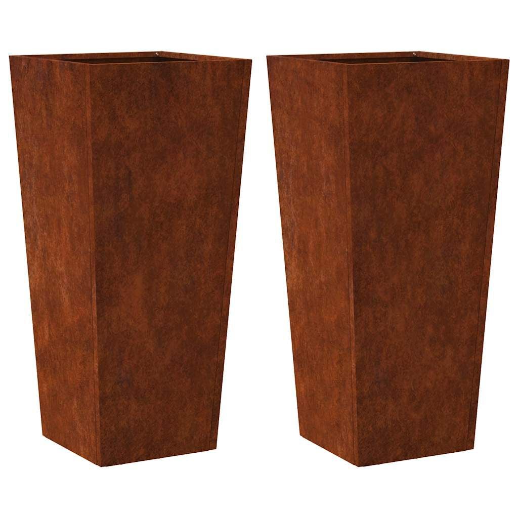 280579 - VIDAXL Vazo Kopshti 2 copë 35x35x75 cm Çelik Rezistent ndaj Motit