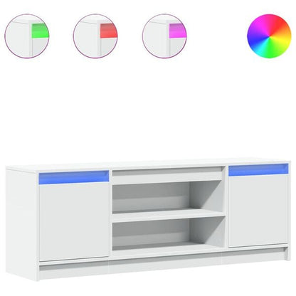 244841 - VIDAXL Kabinet TV me LED të Bardhë 139,5x34x50 cm Dru i Inxhinieruar