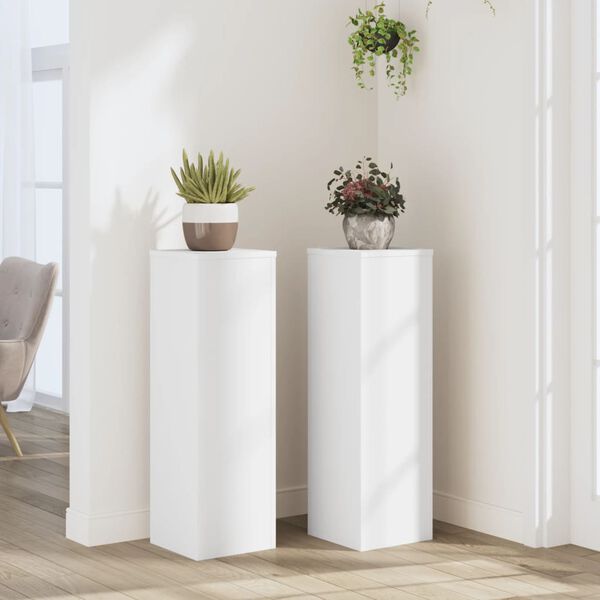 334492 - VIDAXL Mbajtëse Bimësh 2 copë të Bardha 25x25x80 cm Dru i Inxhinieruar