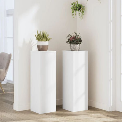 334492 - VIDAXL Mbajtëse Bimësh 2 copë të Bardha 25x25x80 cm Dru i Inxhinieruar