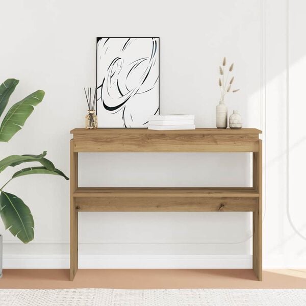 291570 - VIDA XL Tavolinë Konsole Artizanale Lisi 102x30x80 cm Dru i Inxhinieruar