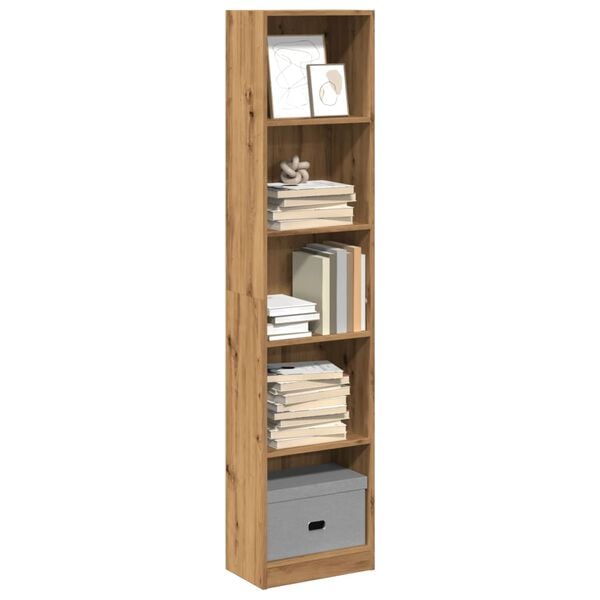 334502 - VIDAXL Raft librash Artizanal Lisi 40x24x176 cm Dru i projektuar