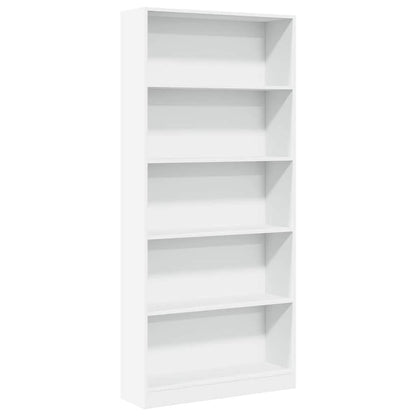 265534 - VIDAXL Raft librash i bardhë 80x24x176 cm Dru i projektuar