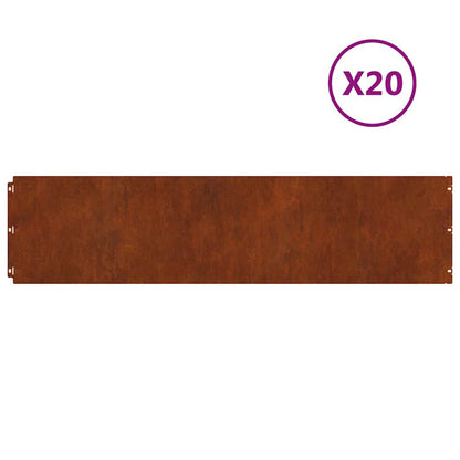 265535 - VIDAXL Bordë lëndine 20 copë 25x103 cm Çelik Fleksibël Rezistent ndaj Motit