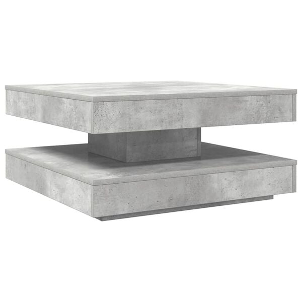 333550 - VIDAXL Tavolinë kafeje e rrotullueshme 360 gradë, ngjyrë gri betoni 70x70x34,5 cm
