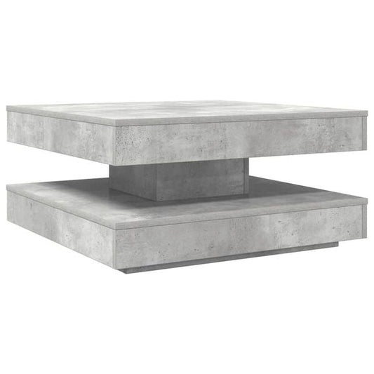 333550 - VIDAXL Tavolinë kafeje e rrotullueshme 360 gradë, ngjyrë gri betoni 70x70x34,5 cm
