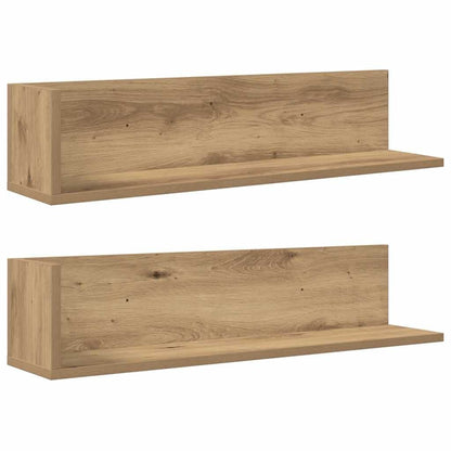 280598 - VIDAXL Rafte muri 2 copë Lisi Artizanal 75x16,5x16,5 cm Dru i Inxhinieruar