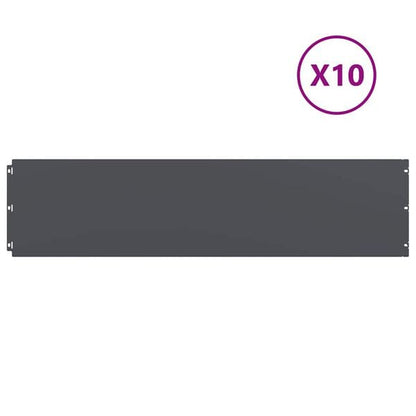 244869 - VIDAXL Bordura lëndine 10 copë Antracit 25x103 cm Çelik i petëzuar në të ftohtë