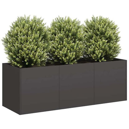 291584 - VIDAXL Vazo e Zezë 120x40x40 cm Çelik i Petëzuar në të Ftohtë