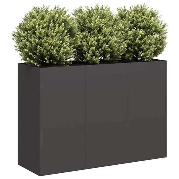 334509 - VIDAXL Vazo e Zezë 120x40x80 cm Çelik i Petëzuar në të Ftohtë