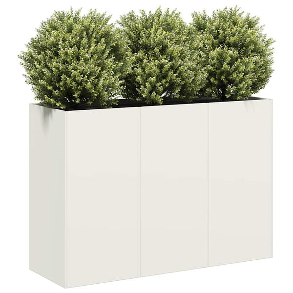 334510 - VIDAXL Vazo e Bardhë 120x40x80 cm Çelik i petëzuar në të ftohtë