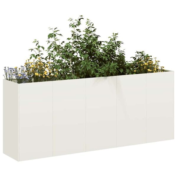 291589 - VIDAXL Vazo e Bardhë 200x40x80 cm Çelik i petëzuar në të ftohtë