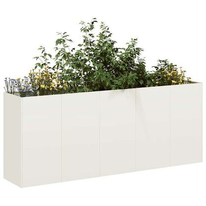 291589 - VIDAXL Vazo e Bardhë 200x40x80 cm Çelik i petëzuar në të ftohtë