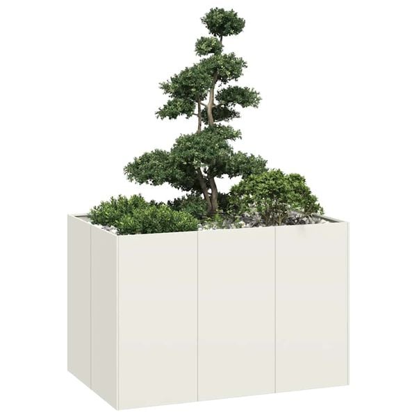 333560 - VIDA XL Vazo e Bardhë 120x80x80 cm Çelik