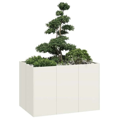 333560 - VIDA XL Vazo e Bardhë 120x80x80 cm Çelik