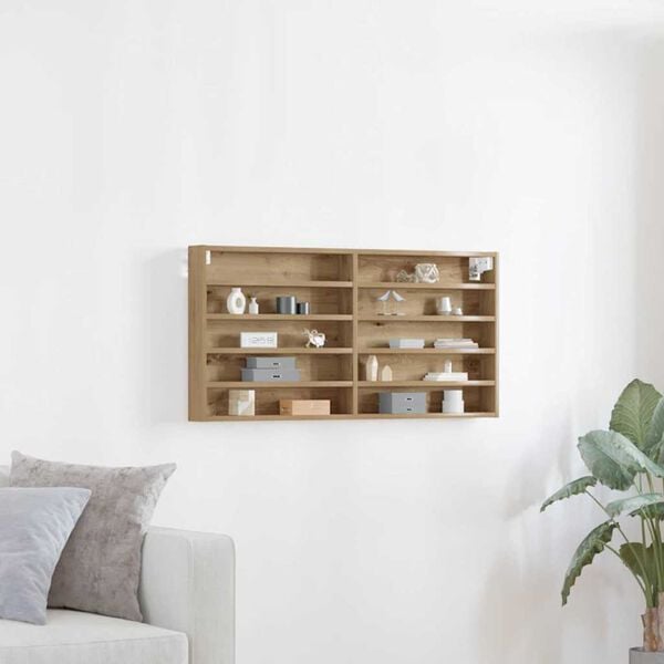 291597 - VIDAXL Kabinet Vitrine Artizanal Lisi 100x8,5x50 cm Dru i Inxhinieruar