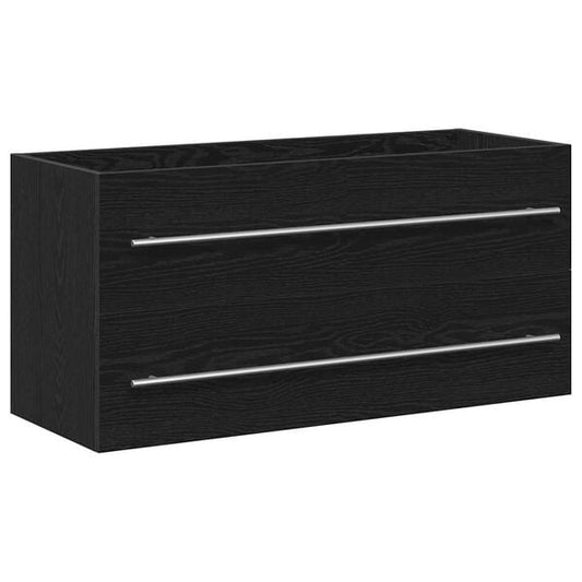 333562 - VIDA XL Dollap Lavamani për Banjo, Lisi i Zi 100x38,5x48 cm, Dru i Inxhinieruar