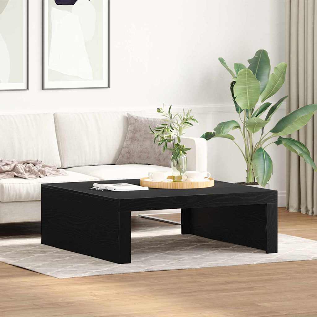 265550 - VIDAXL Tavolinë kafeje me ngjyrë lisi të zezë 100x100x35 cm Dru i projektuar