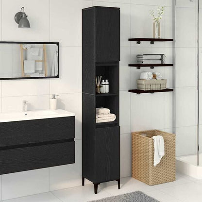 291598 - VIDAXL Dollap Banjoje Lisi i Zi 30x30x190 cm Dru i Inxhinieruar