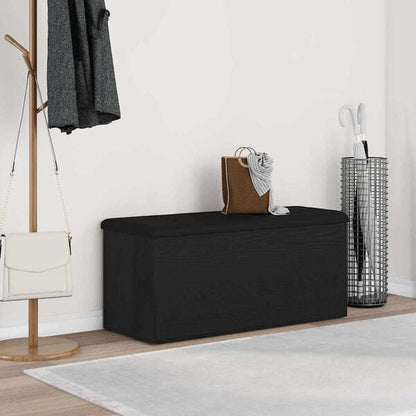 333564 - VIDA XL Stol Ruajtjeje me Ngjyrë Lisi të Zi 100x40x45 cm Dru i Inxhinieruar