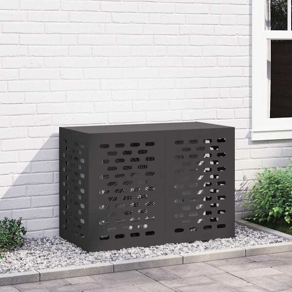 334518 - VIDAXL Mbulesë kondicioneri e zezë 100 x 50 x 70 cm çelik i galvanizuar