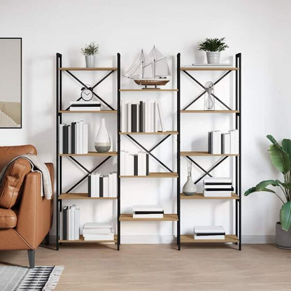 334521 - VIDAXL Raft librash 156 x 25 x 167 cm Dru i projektuar, lisi artizanal