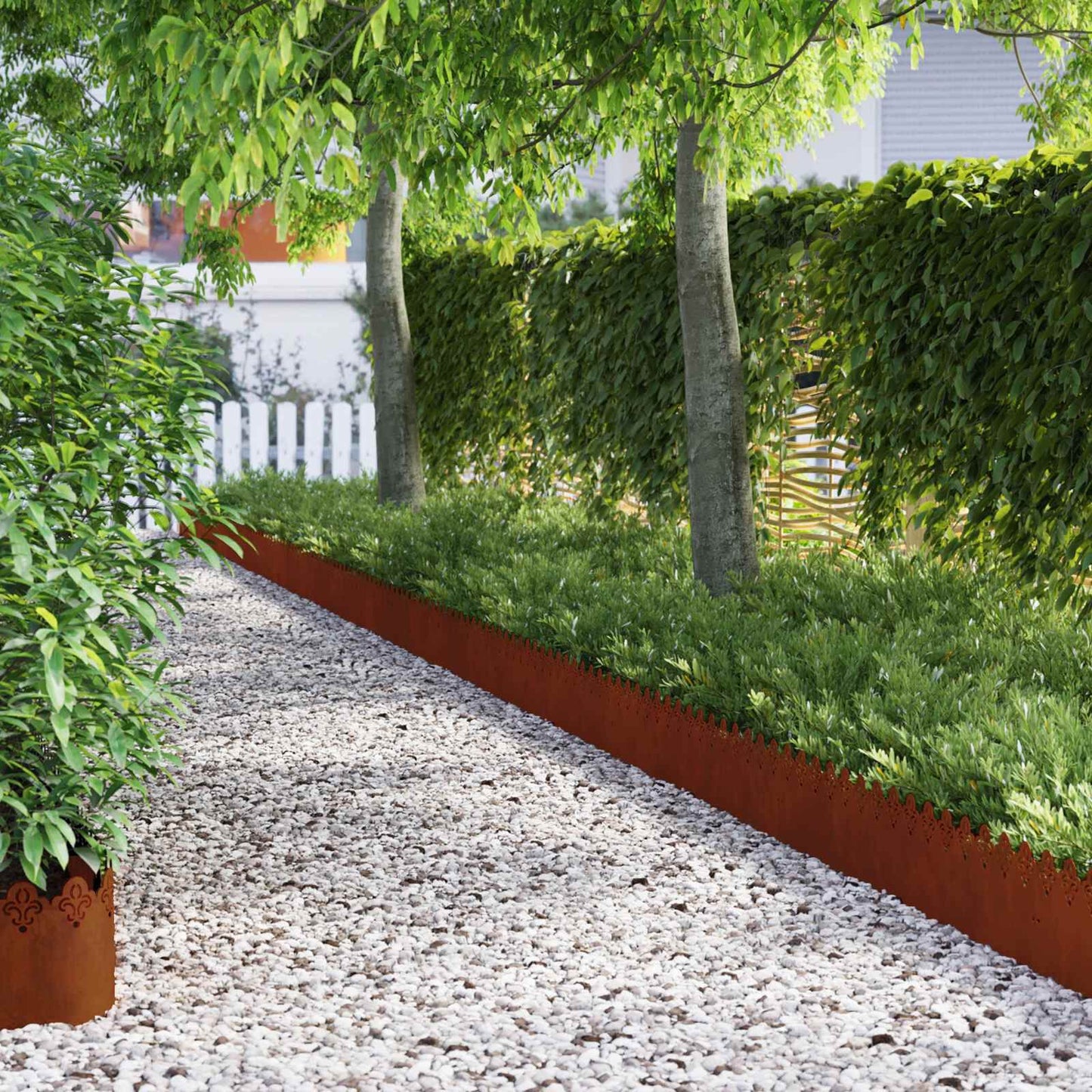 280657 - vidaXL Bordura për Kopsht 20 Copë, Çelik Corten me Pamje të Ndryshkur, 103 × 22 cm