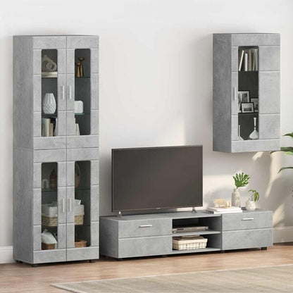 291632 - VIDAXL Dollap druri, beton gri, dru i projektuar
