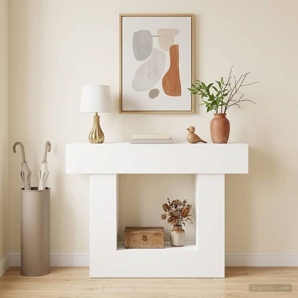 291641 - vidaXL Tavolinë Konsole e Bardhë 101 x 30 x 74 cm
