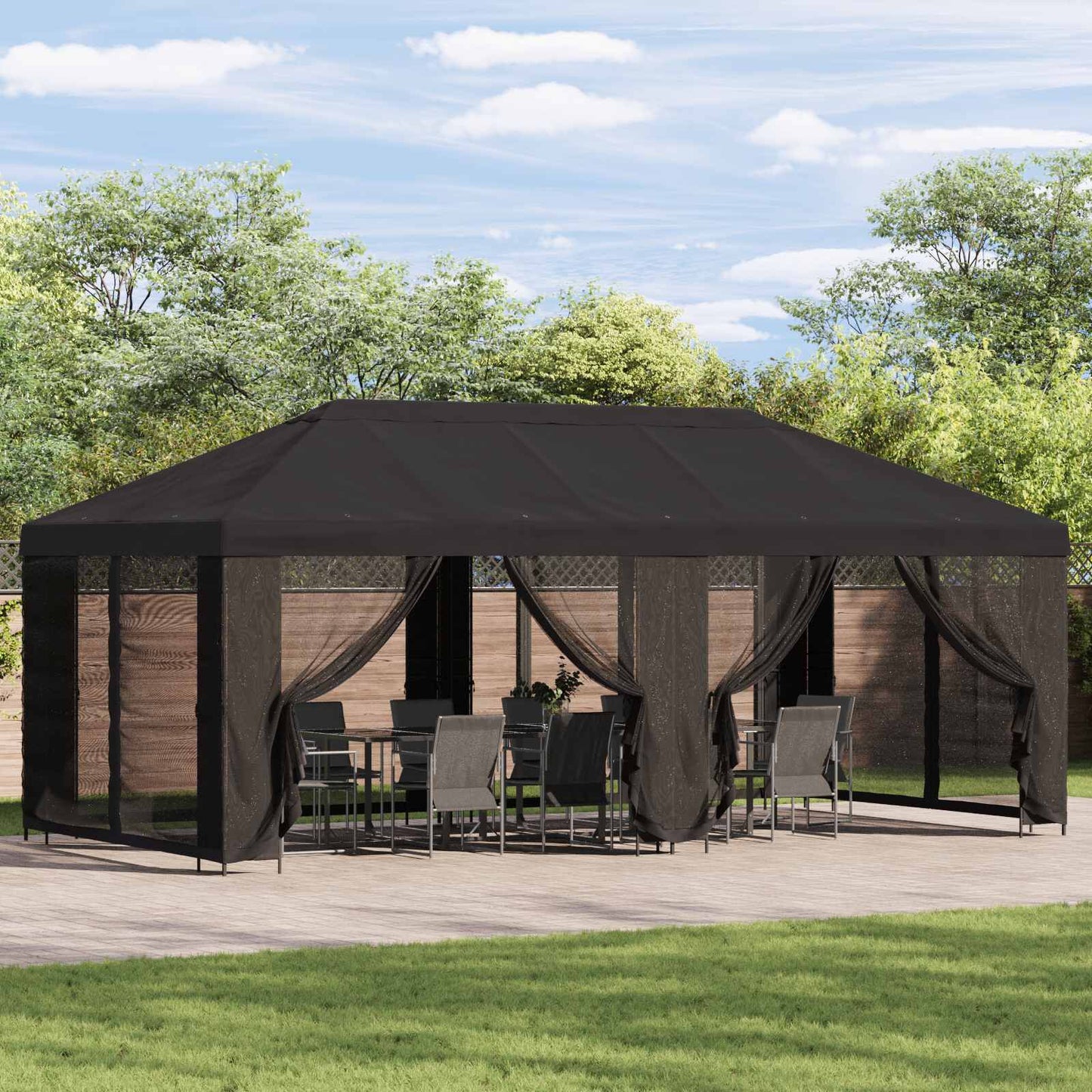 280685 - Mbulesë për Gazebo vidaXL me Mure Anësore Antracit 600.5 x 300.5 cm
