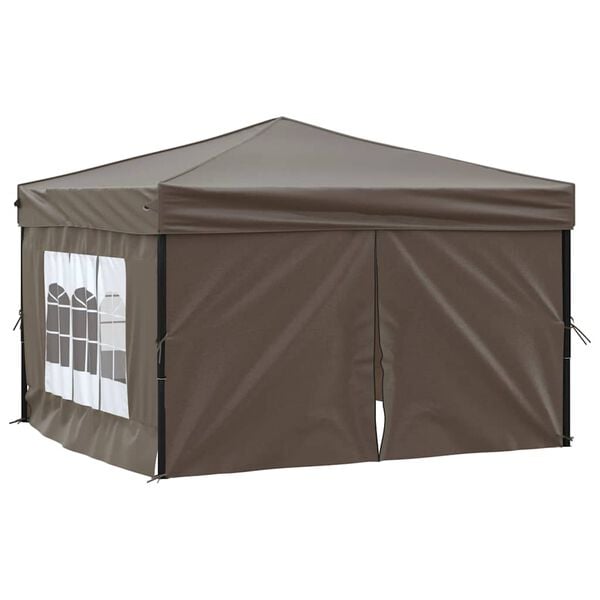 291658 - VIDA XL Tendë festash e palosshme me mure anësore, ngjyrë bezhë 3x3 m