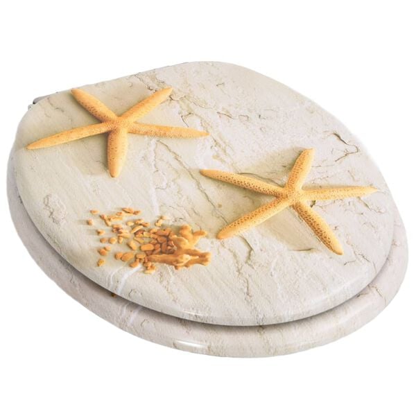 333040 - VIDAXL Kapak Tualeti me Kapak të Butë, MDF, Dizajn Ylli Deti