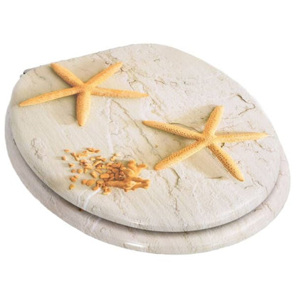333040 - VIDAXL Kapak Tualeti me Kapak të Butë, MDF, Dizajn Ylli Deti