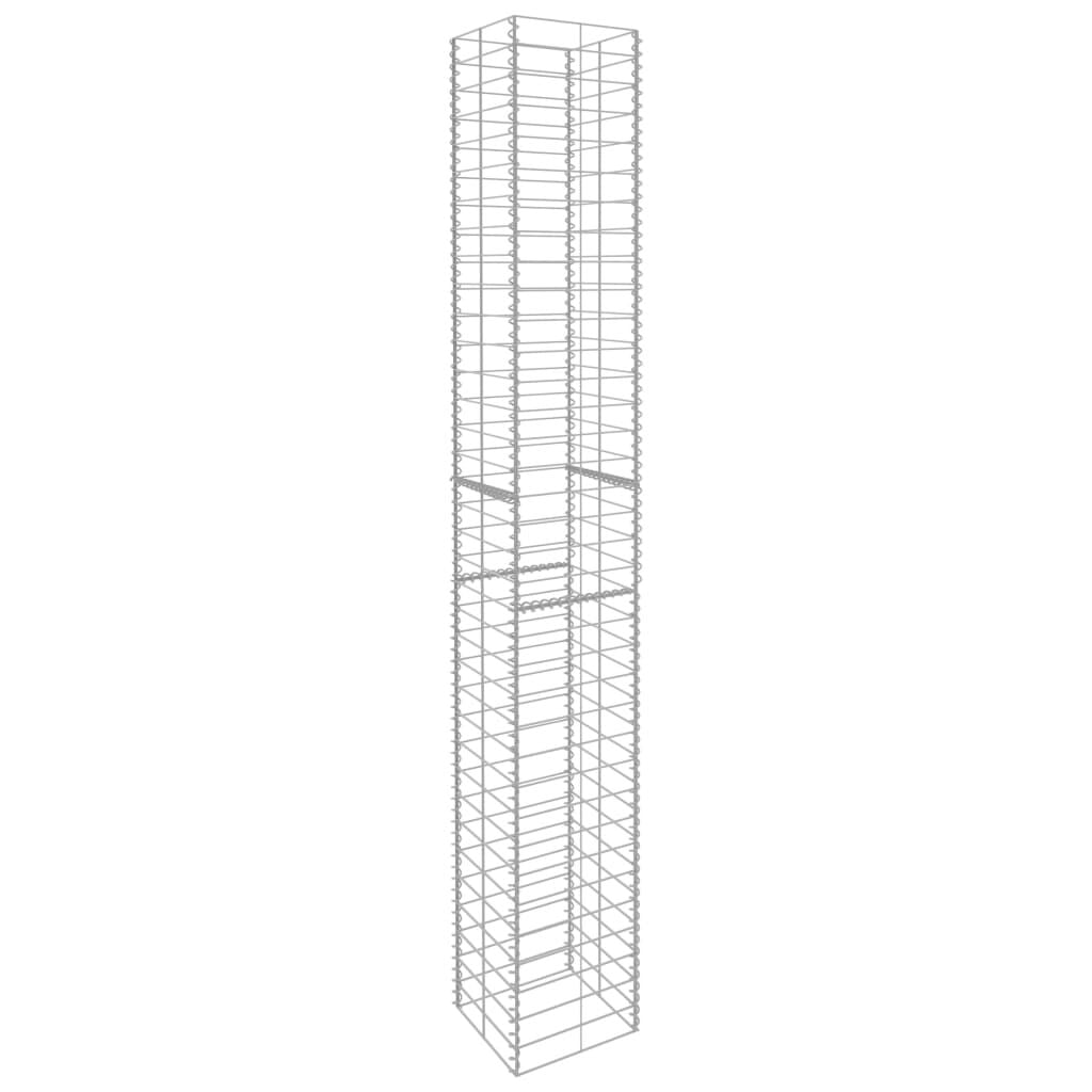 265011 - VIDAXL Shporta me gabion, 3 copë, celik i galvanizuar 25x25x197 cm