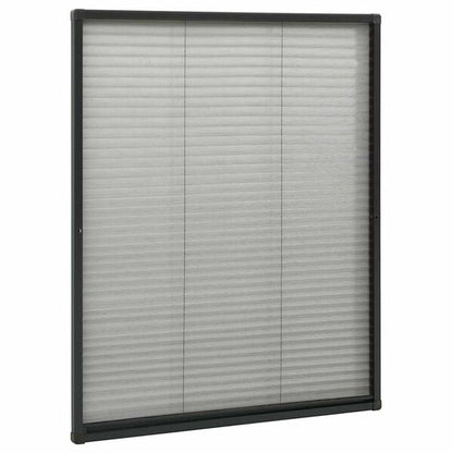 334024 - VIDAXL Rrjetë insektesh Plisse për dritare Alumini Antracit 80x100 cm