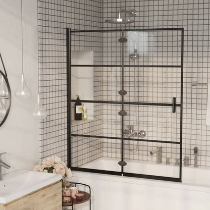 333023 - VIDA XL Kabinet Dushi i Palosshëm ESG 120x140 cm i Zi