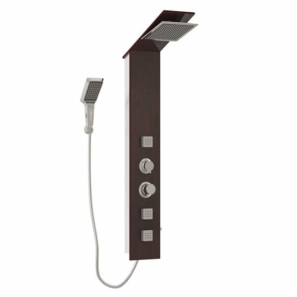 333026 - VIDAXL Sistem Paneli Dushi, Ngjyrë Qelqi, Kafe