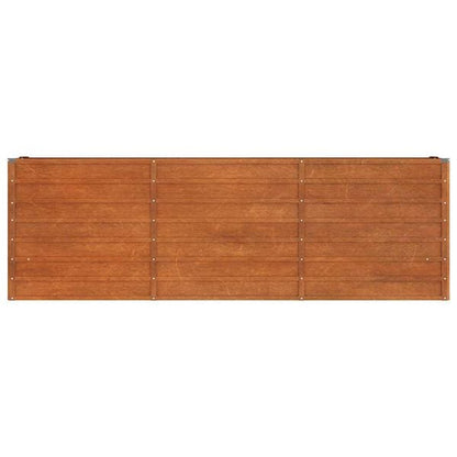 291029 - VIDAXL Shtrat i ngritur për kopsht, ngjyrë ndryshkur, çelik Corten, 240x40x77 cm