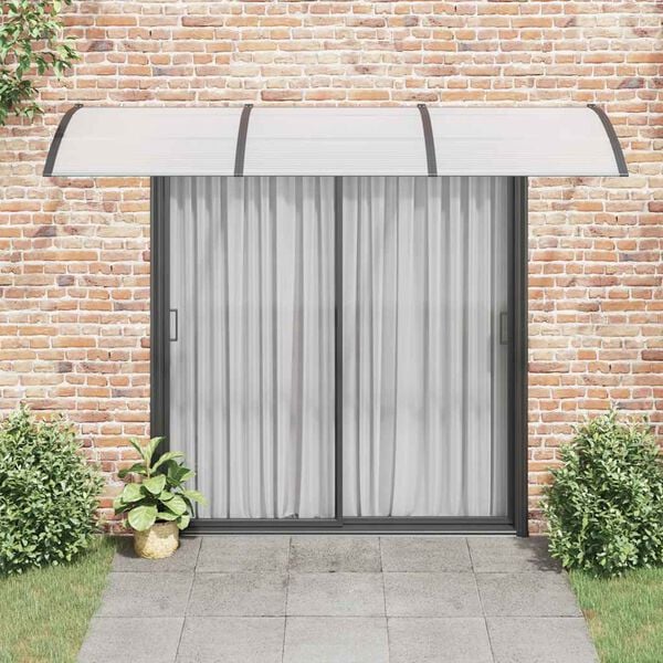 334035 - VIDAXL Tendë dere e zezë dhe transparente 300x75 cm Polikarbonat