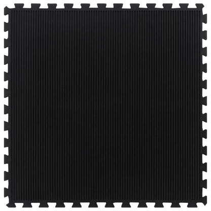 280041 - VIDA XL Pllakë dyshemeje prej gome e zezë 12 mm 100x100 cm