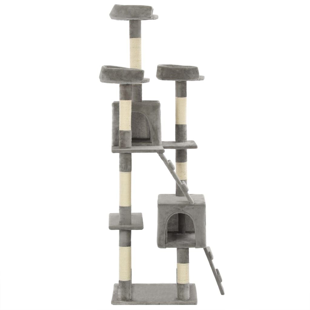 265045 - VIDA XL Pemë për Mace me Shtylla Kërcimi Sisal 170 cm Gri