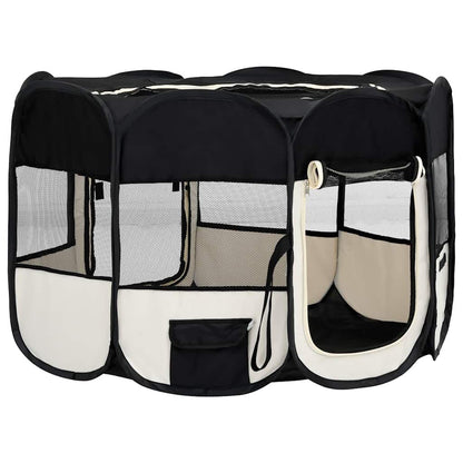 265046 - VIDA XL Lojëra për qen të palosshme me cantë mbajtëse 125x125x61 cm e zezë