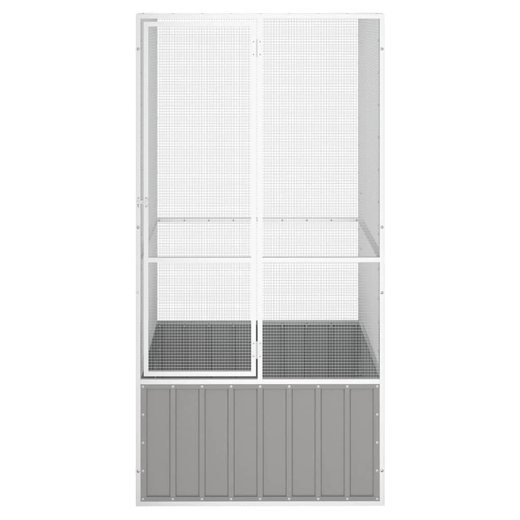 265048 - VIDA XL Kafaz zogjsh 111x107x211,5 cm Çelik i galvanizuar Gri