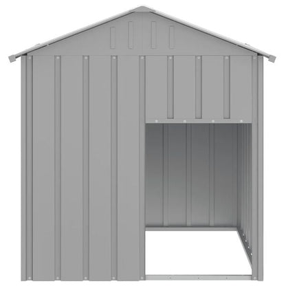 334047 - VIDAXL Shtëpi Qeni me Çati Gri e Çelët 117x103x123 cm Çelik i Galvanizuar