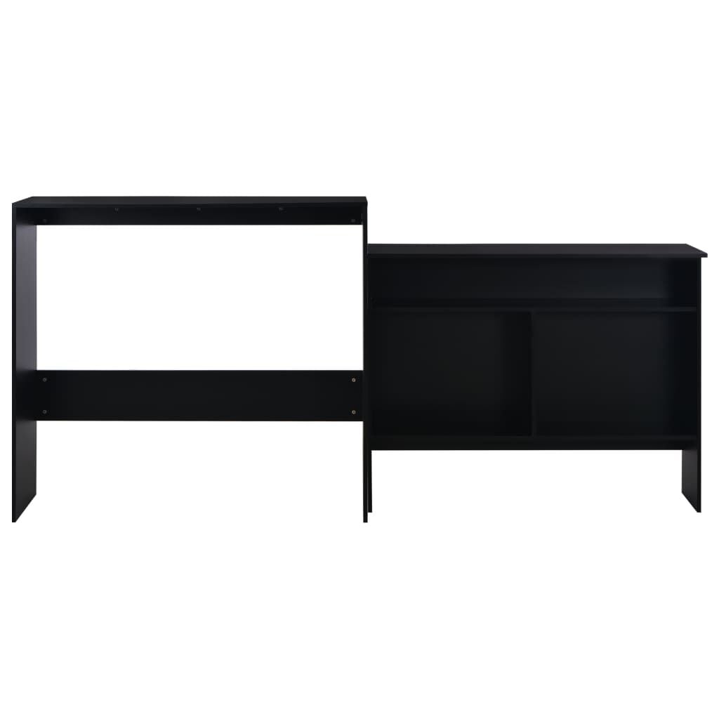 280069 - VIDAXL Tavolinë Bari me 2 Sipërfaqe Tavolinash E Zezë 130x40x120 cm