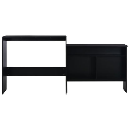 280069 - VIDAXL Tavolinë Bari me 2 Sipërfaqe Tavolinash E Zezë 130x40x120 cm