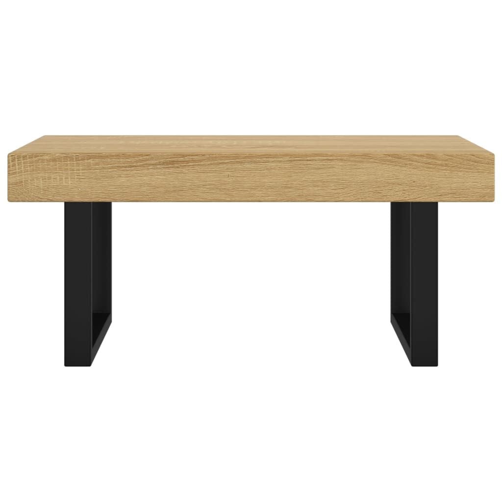 280075 - VIDA XL Tavolinë kafeje kafe e çelët dhe e zezë 90x45x40 cm MDF dhe hekur