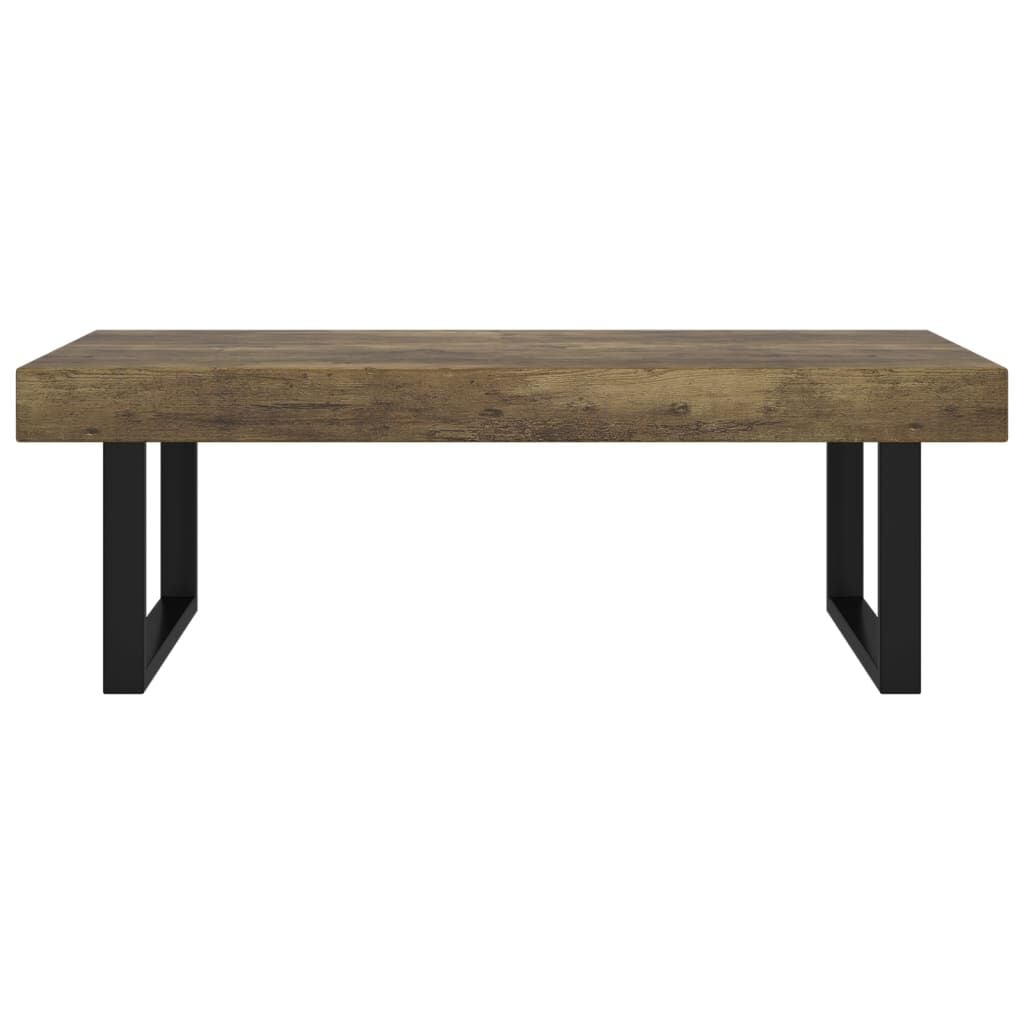 265077 - VIDAXL Tavolinë kafeje kafe e errët dhe e zezë 120x60x40 cm MDF dhe hekur