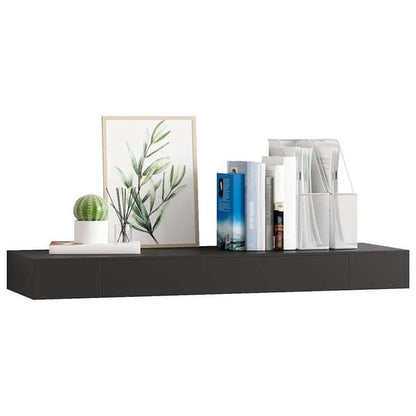 333074 - VIDA XL Raft Muri Lundrues me Sirtar, Ngjyrë e Zezë 80x25x8 cm