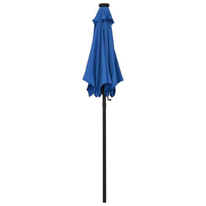 291084 - VIDAXL Çadër dielli për kopsht me drita LED, ngjyrë blu azure, alumini 200x211 cm